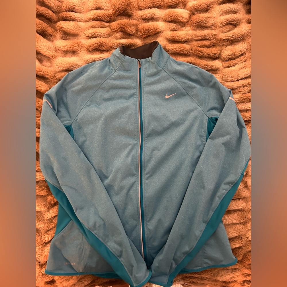 Nike women’s dry-fit running jacket fleece windbreaker full zip size L
